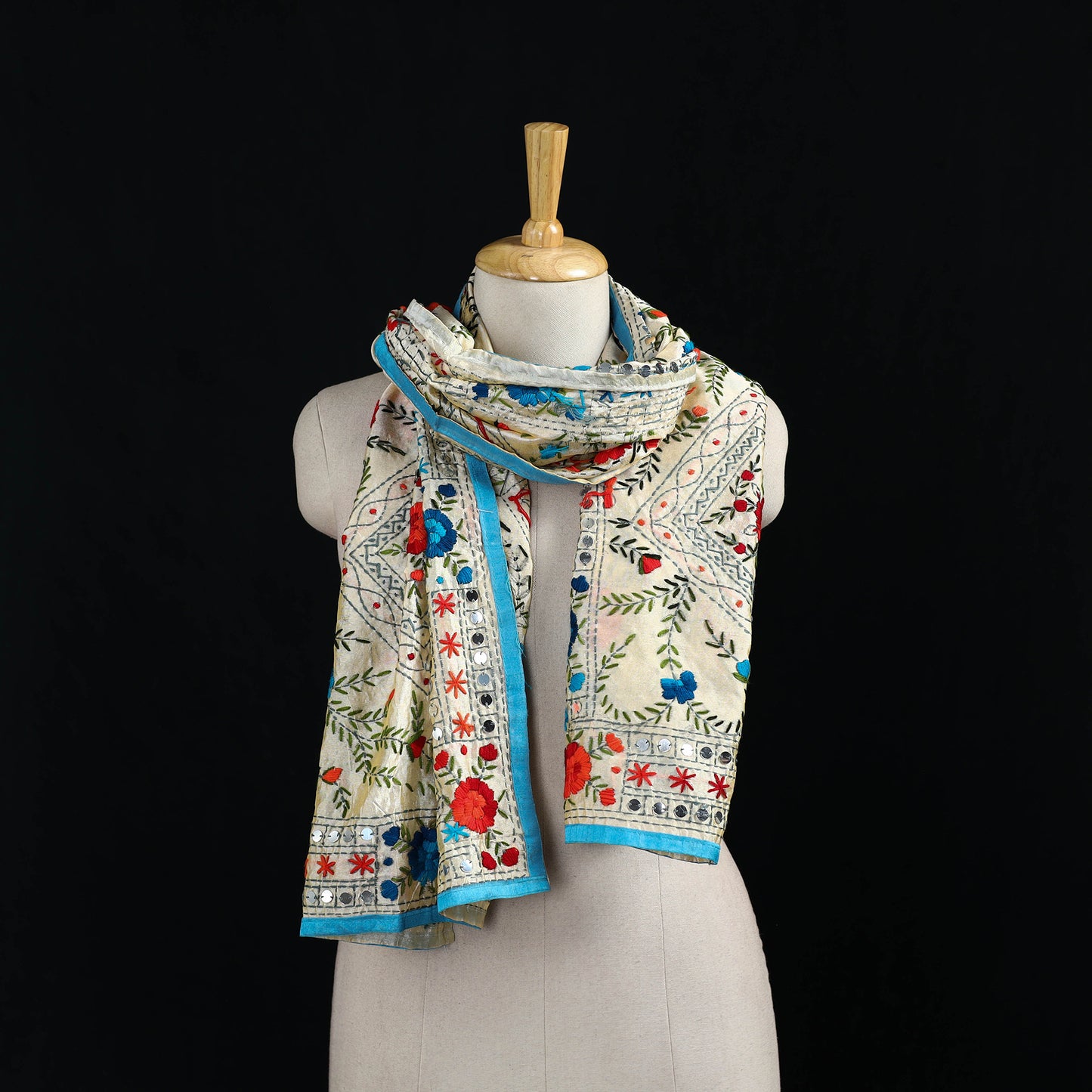 Ranihati Chanderi Silk Hand Embroidered Stole 64