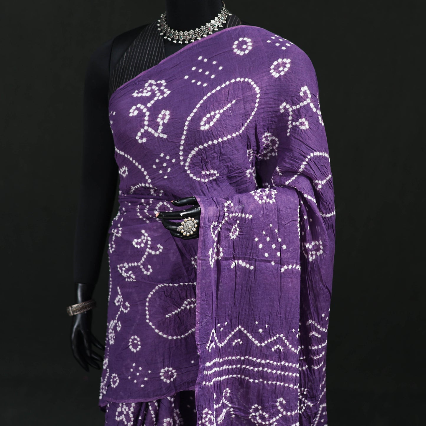 Kutch Bandhani Tie-Dye Cotton Saree 76