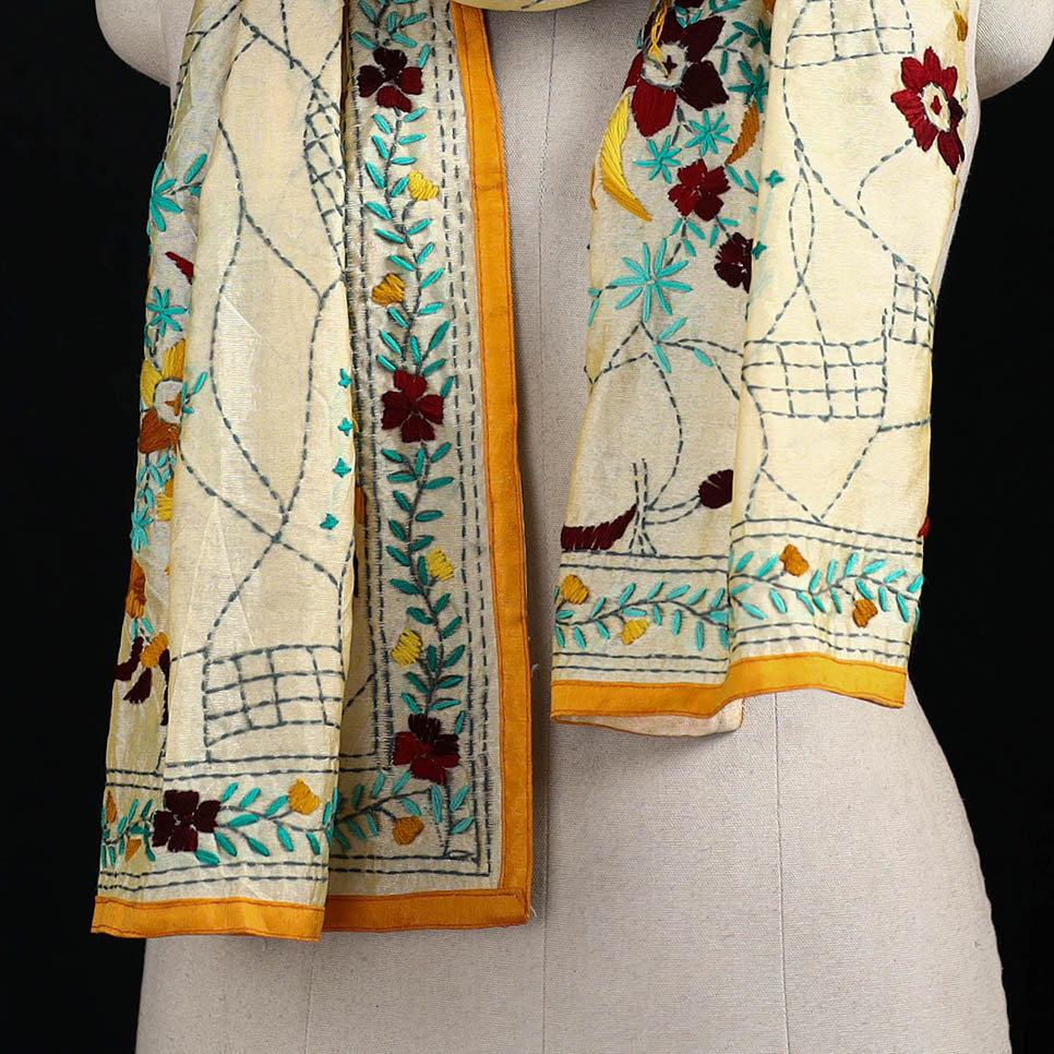 Ranihati Chanderi Silk Hand Embroidered Stole 73
