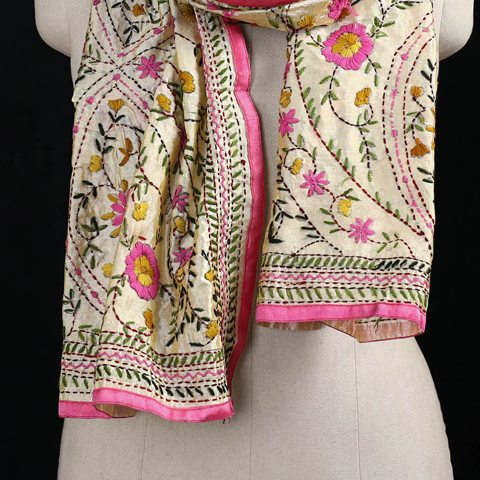 Ranihati Chanderi Silk Hand Embroidered Stole 75