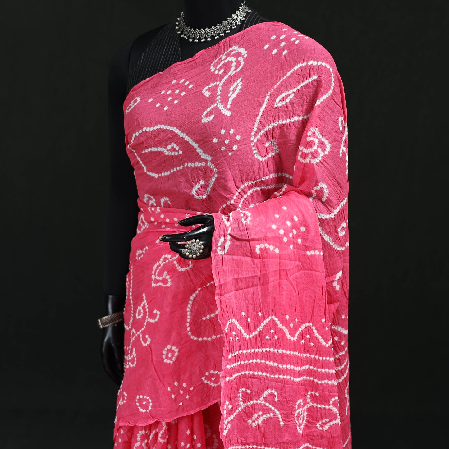 Kutch Bandhani Tie-Dye Cotton Saree 77