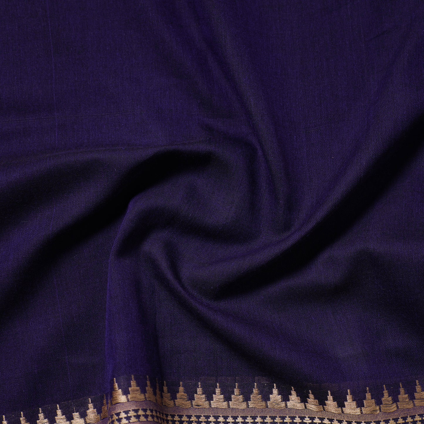 Blue Thread Border Dharwad Cotton Fabric