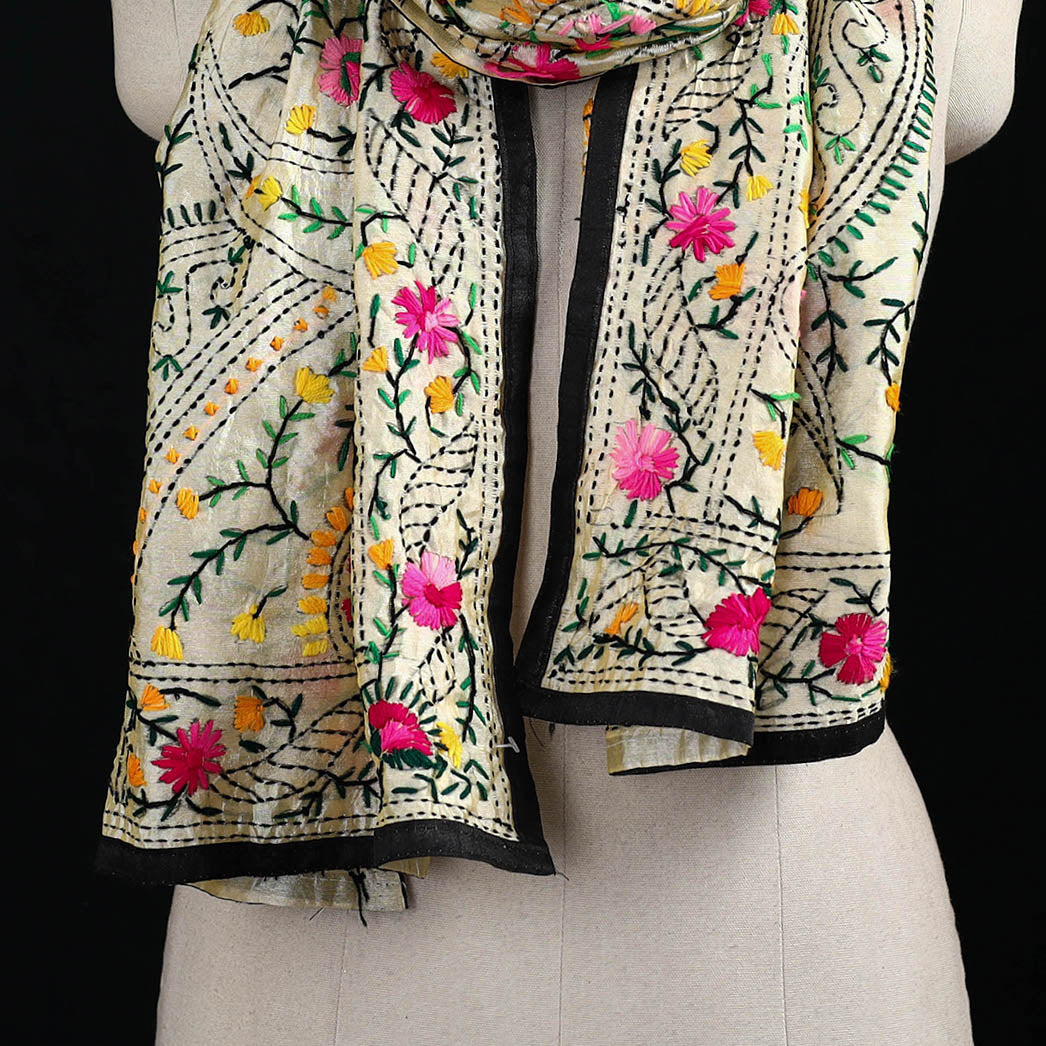 Ranihati Chanderi Silk Hand Embroidered Stole 81