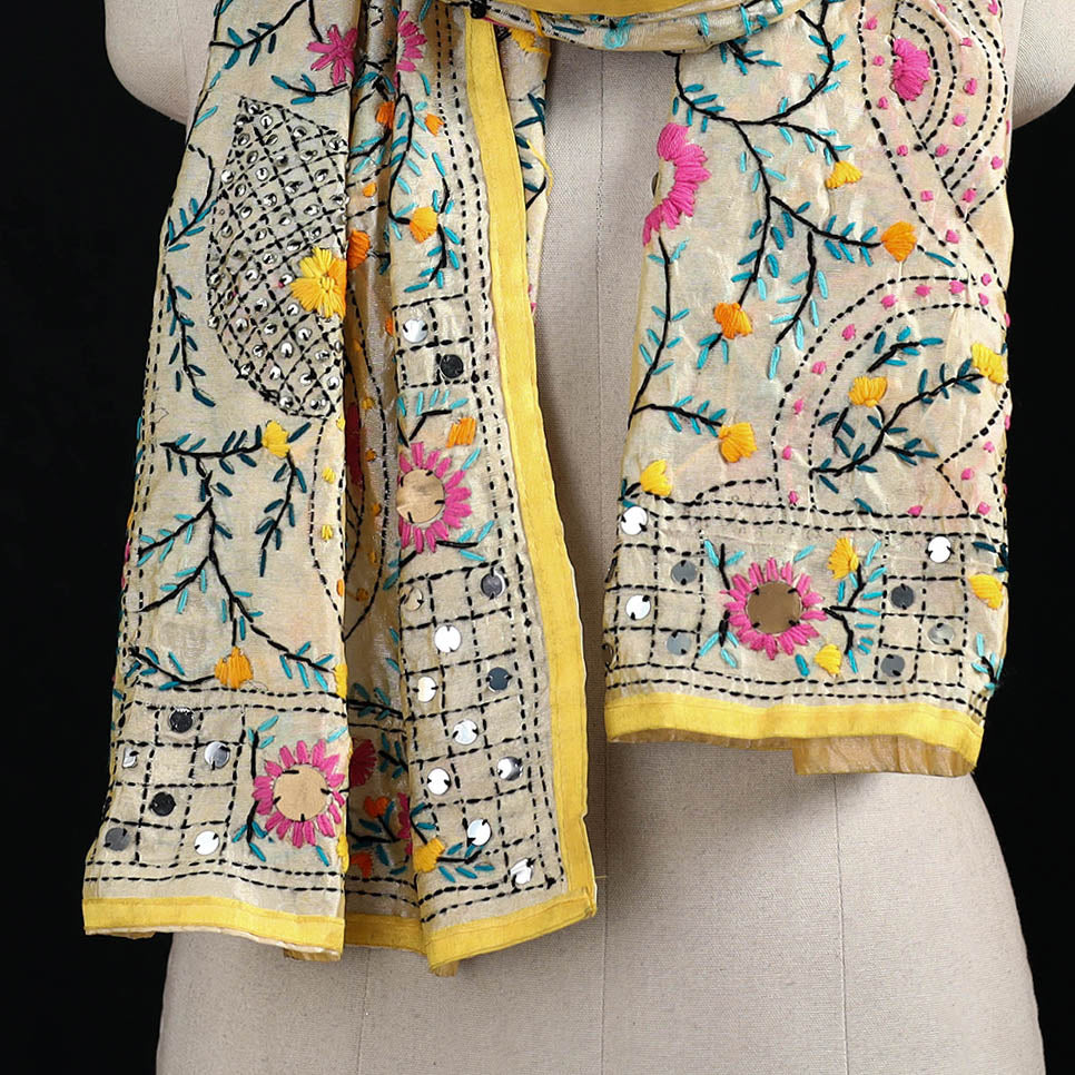 Ranihati Chanderi Silk Hand Embroidered Stole 82