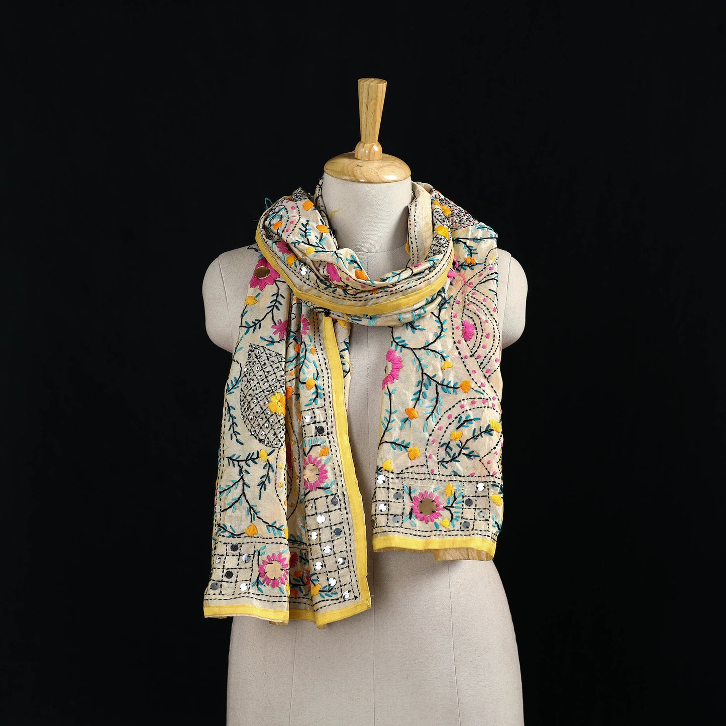 Ranihati Chanderi Silk Hand Embroidered Stole 82