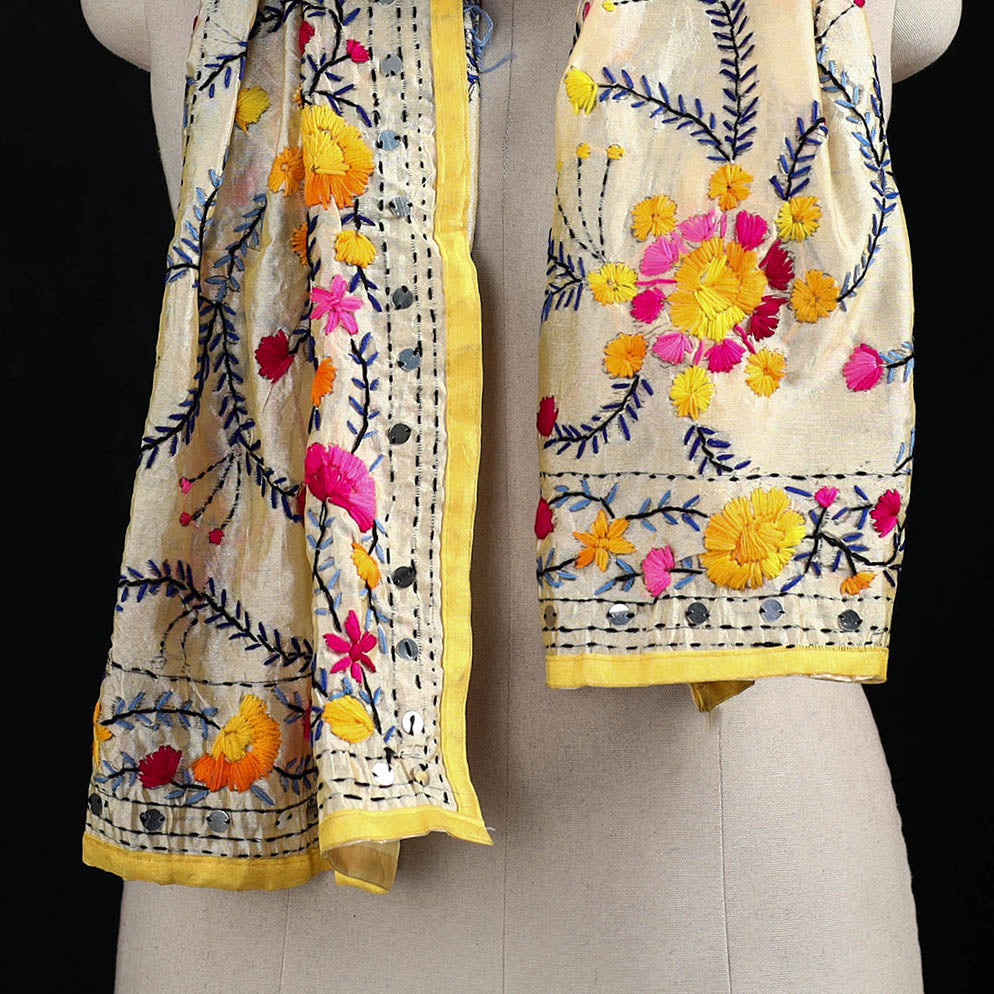Ranihati Chanderi Silk Hand Embroidered Stole 84