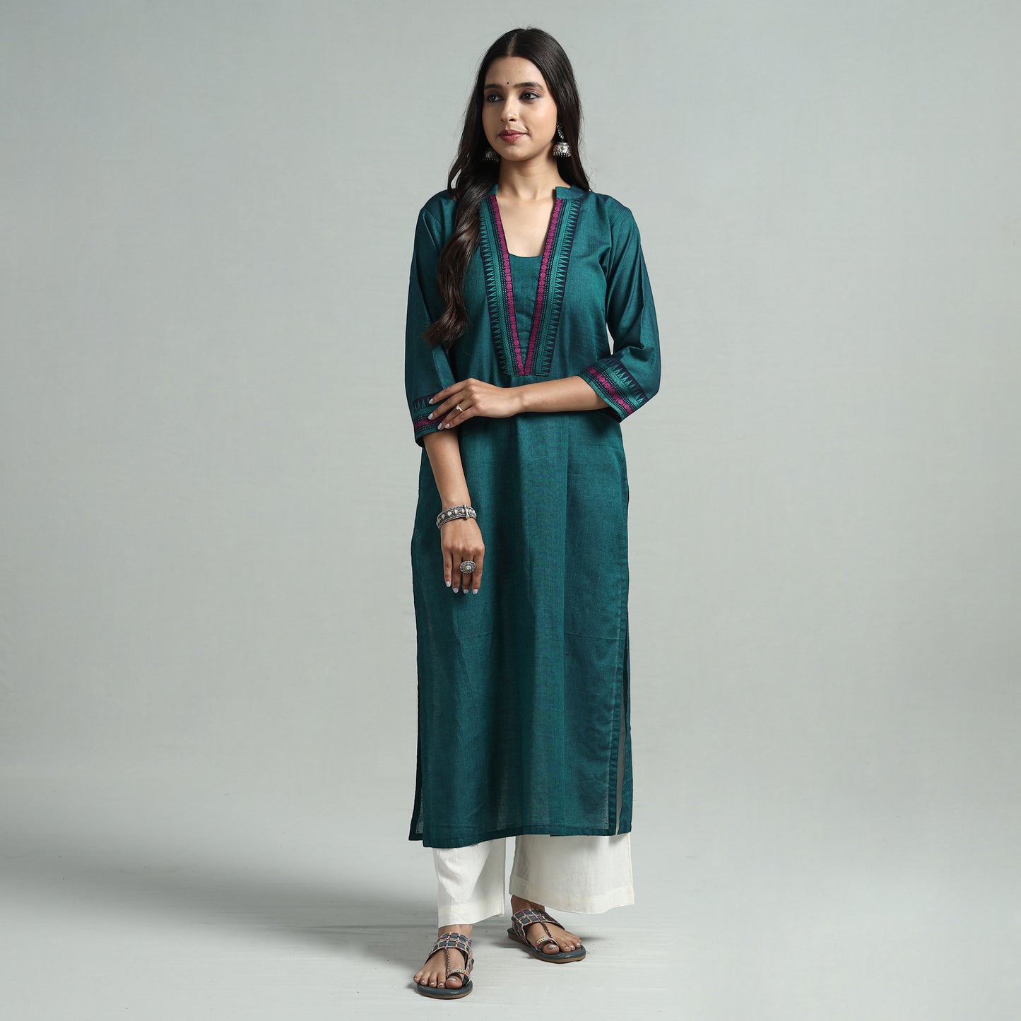 Persian Green - Dharwad Cotton Straight Kurta