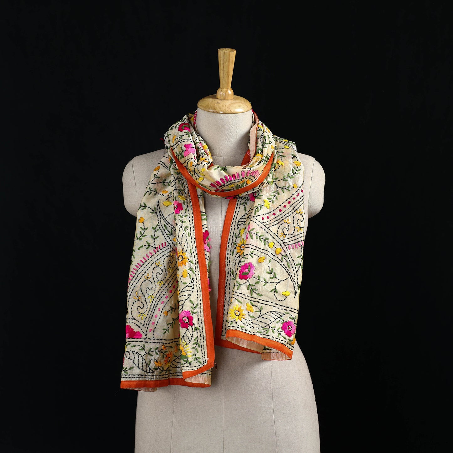 Ranihati Chanderi Silk Hand Embroidered Stole 88