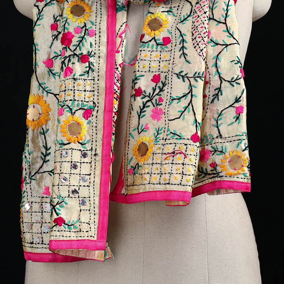 Ranihati Chanderi Silk Hand Embroidered Stole 89