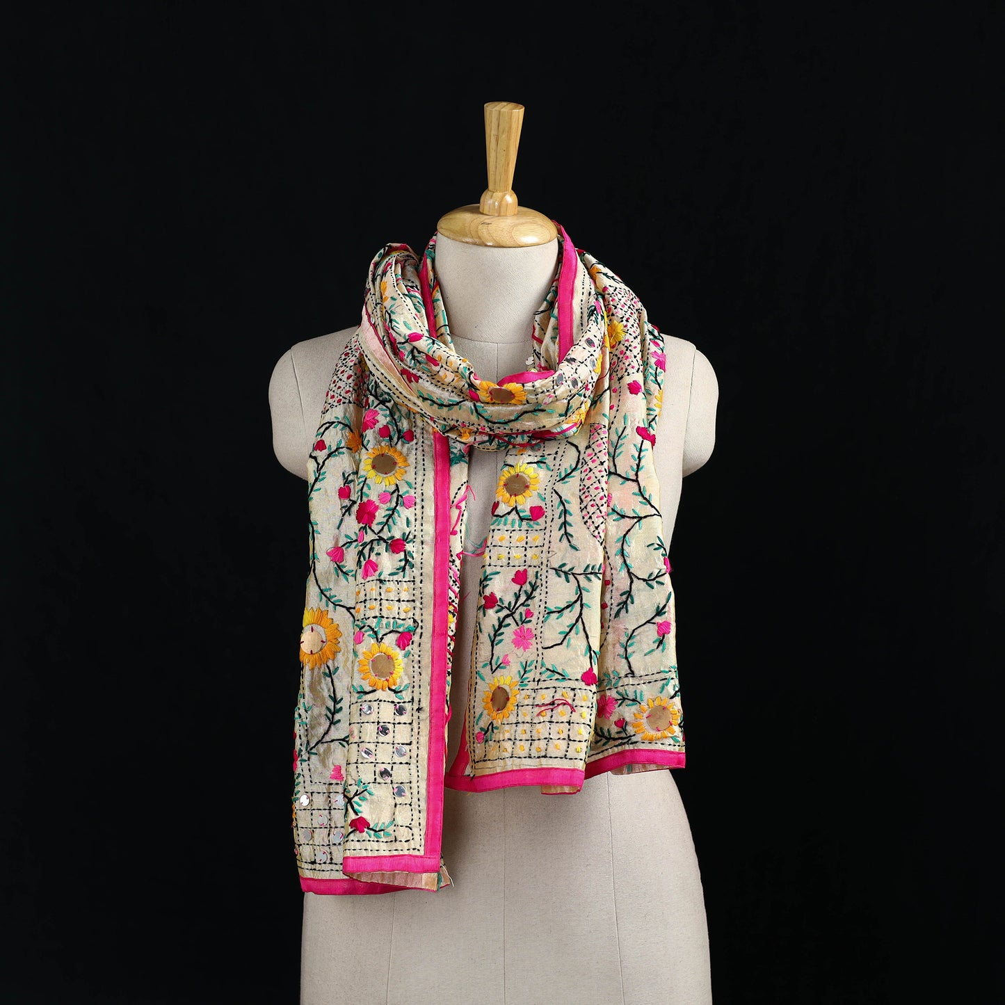 Ranihati Chanderi Silk Hand Embroidered Stole 89
