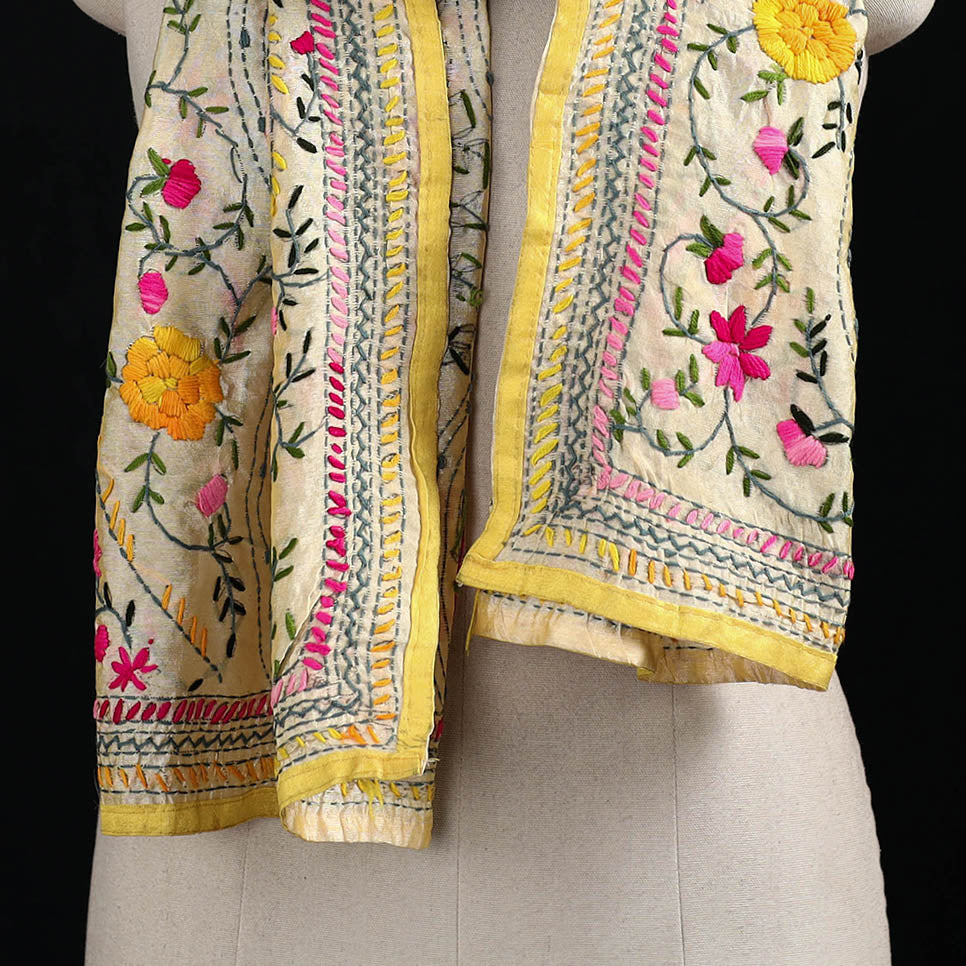 Ranihati Chanderi Silk Hand Embroidered Stole 96