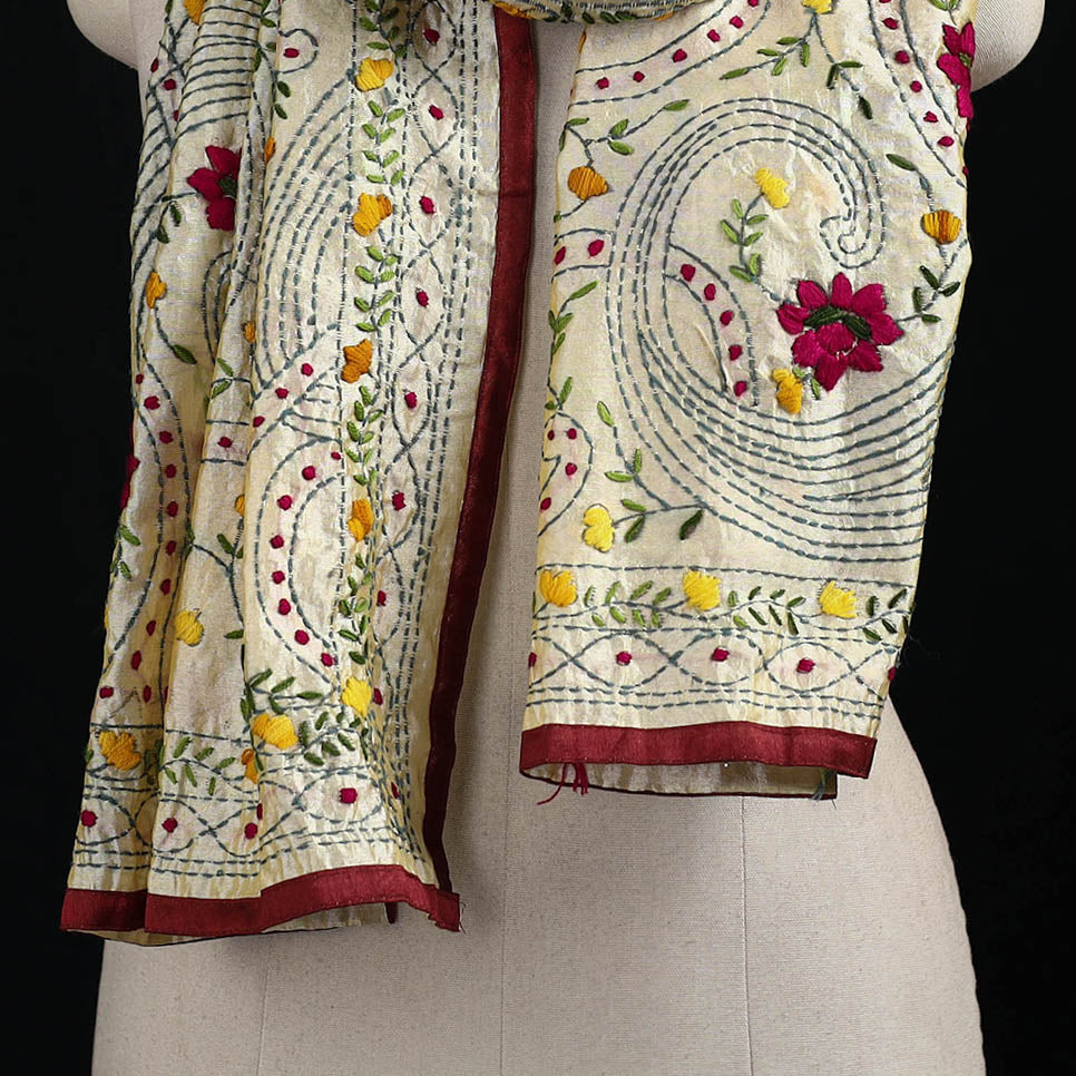 Ranihati Chanderi Silk Hand Embroidered Stole 97
