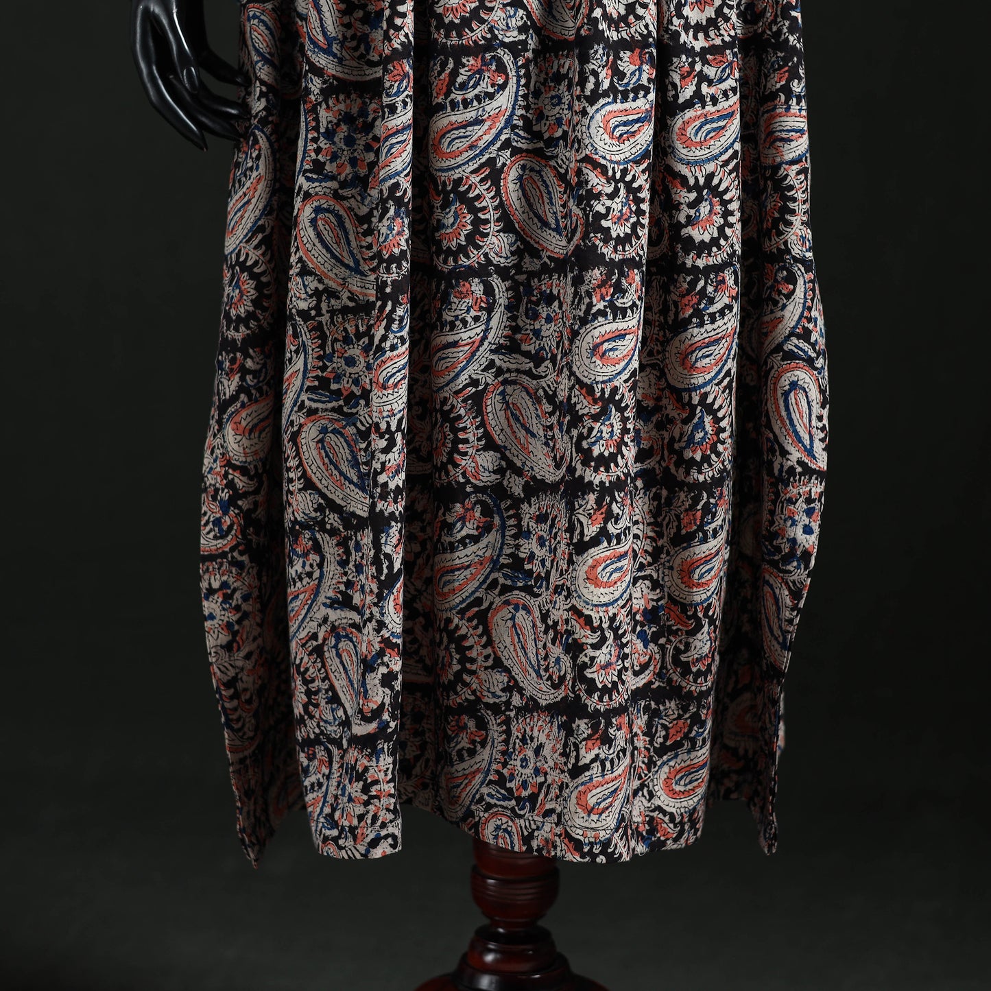 Kalamkari Hand Block Print Natural Dyed Cotton Kaftan (Long) 04