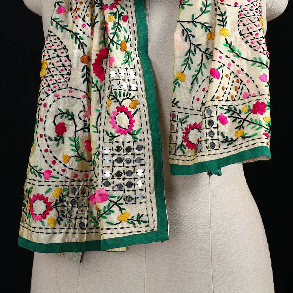 Ranihati Chanderi Silk Hand Embroidered Stole 99