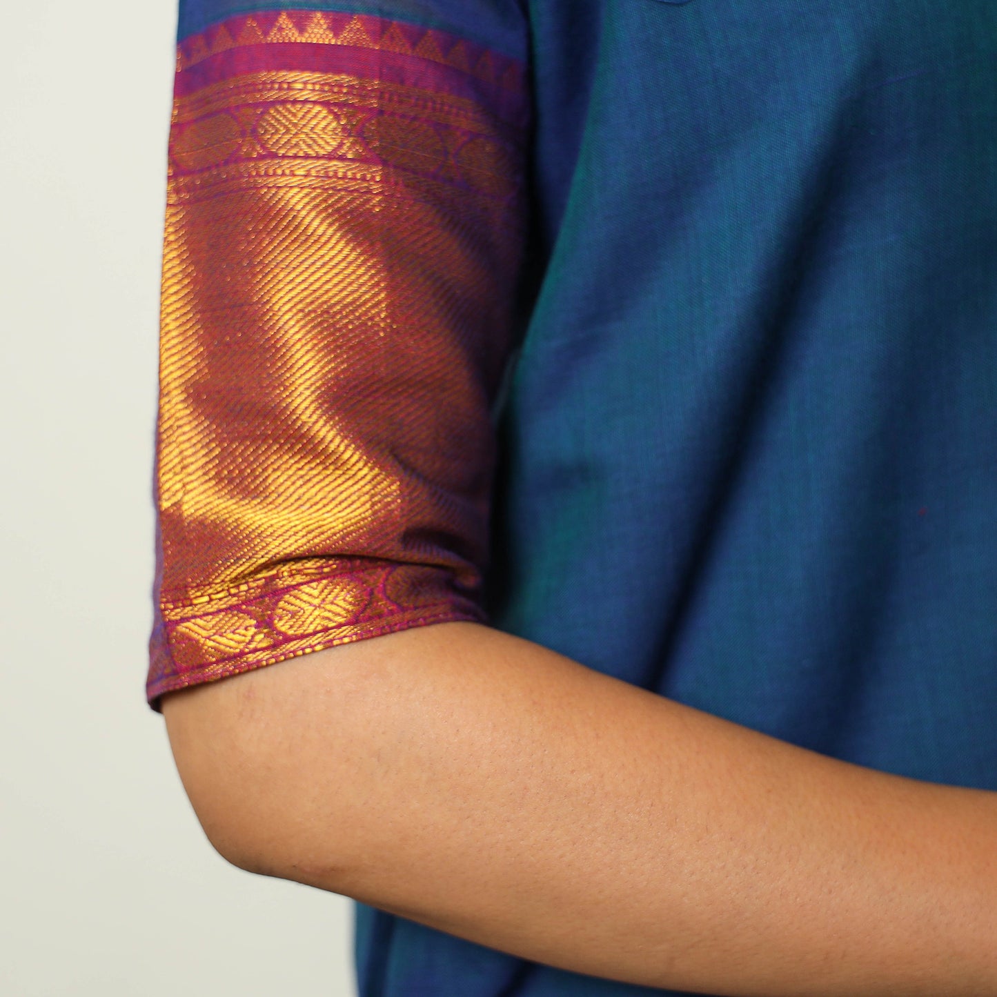 Blue - Dharwad Cotton Kurta with Palazzo & Dupatta Set 12
