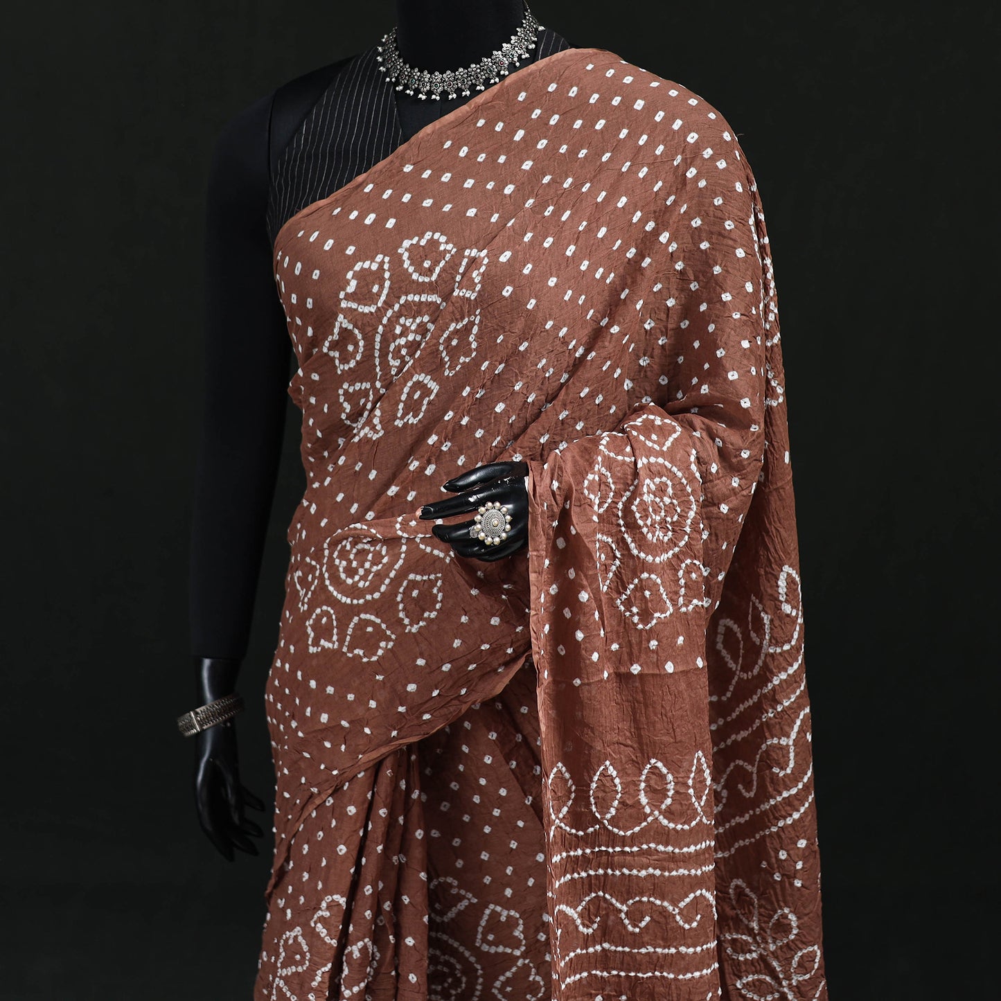 Kutch Bandhani Tie-Dye Cotton Saree 86