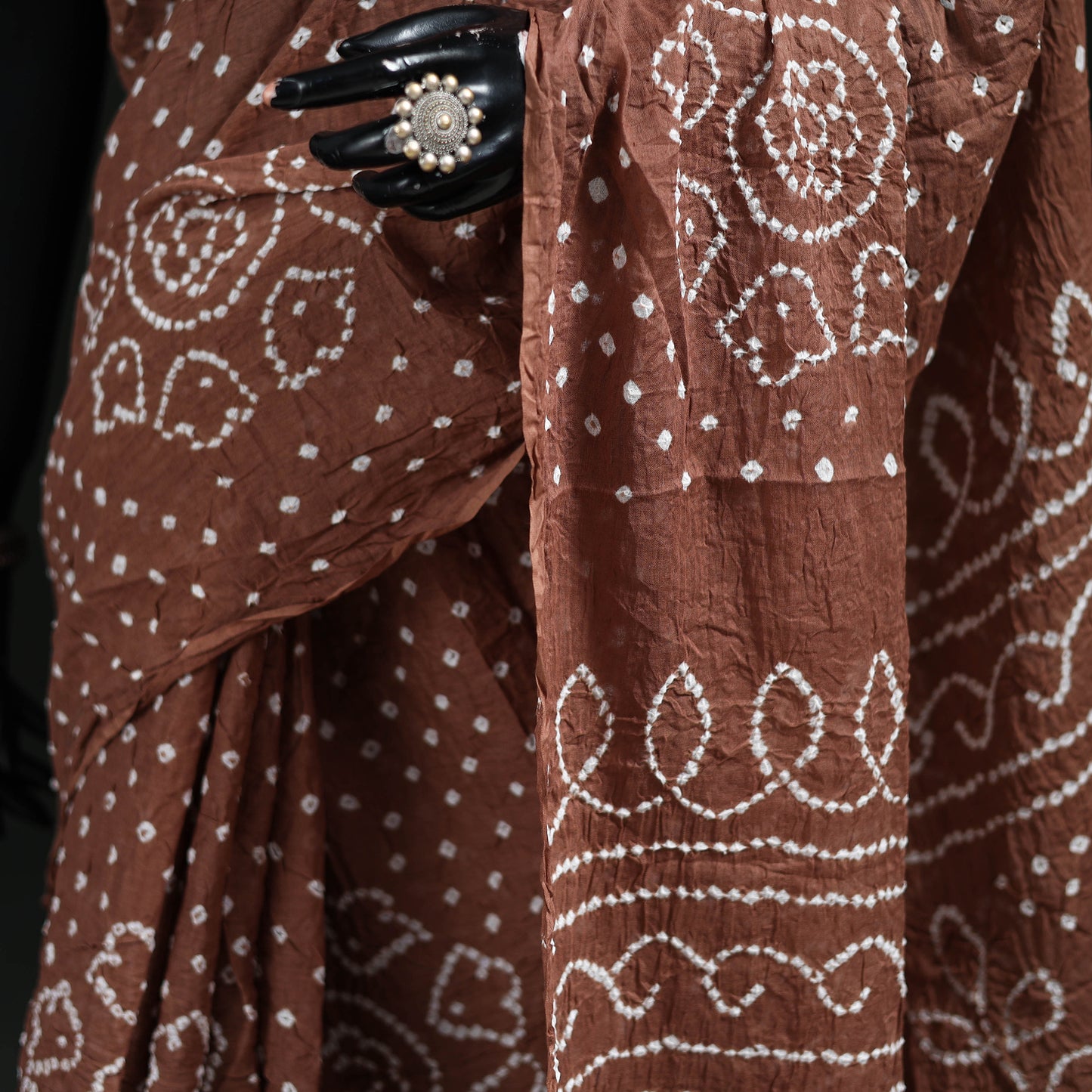 Kutch Bandhani Tie-Dye Cotton Saree 86