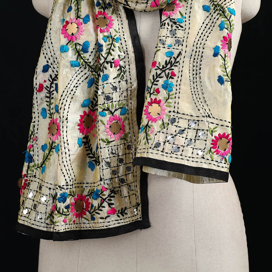 Ranihati Chanderi Silk Hand Embroidered Stole 122