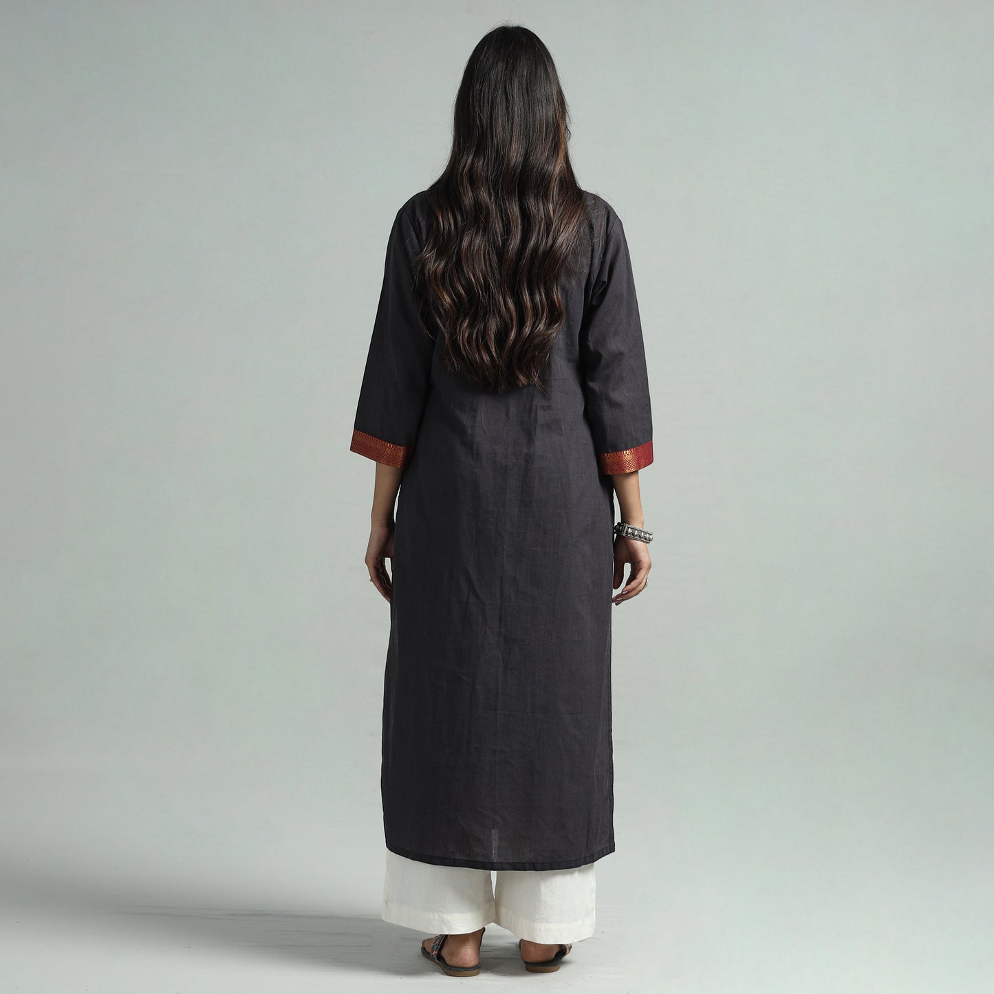 Dark Grey - Dharwad Cotton Straight Kurta
