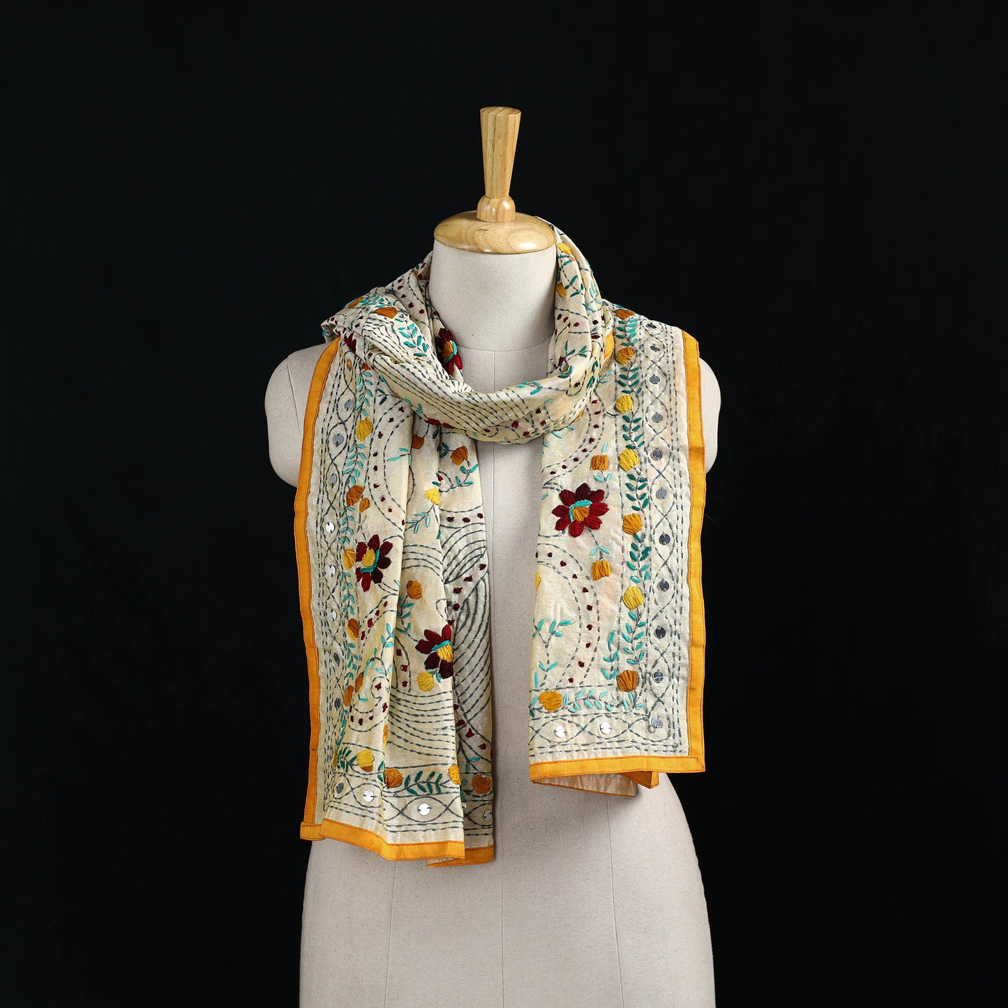 Ranihati Chanderi Silk Hand Embroidered Stole 125