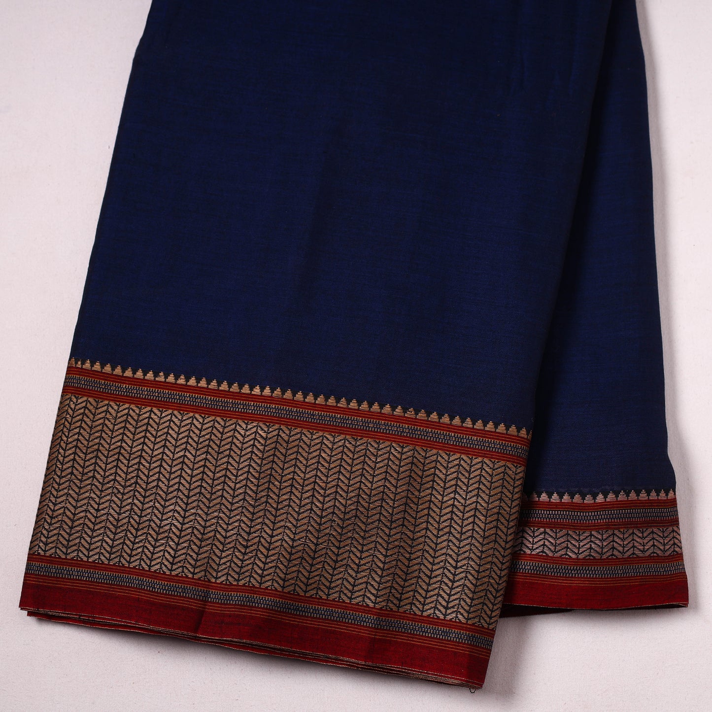 Blue Mercerised Cotton Dharwad Fabric