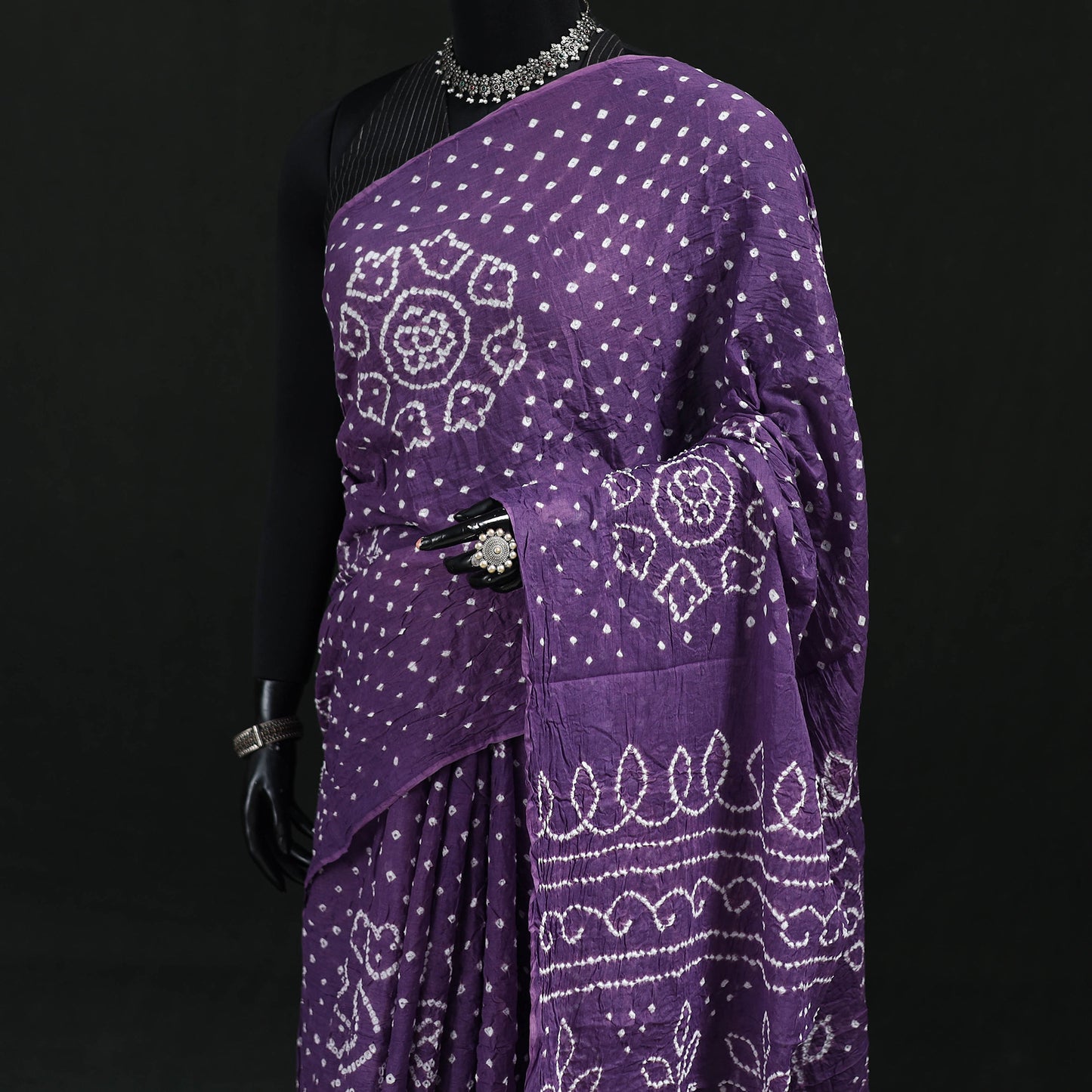 Kutch Bandhani Tie-Dye Cotton Saree 89