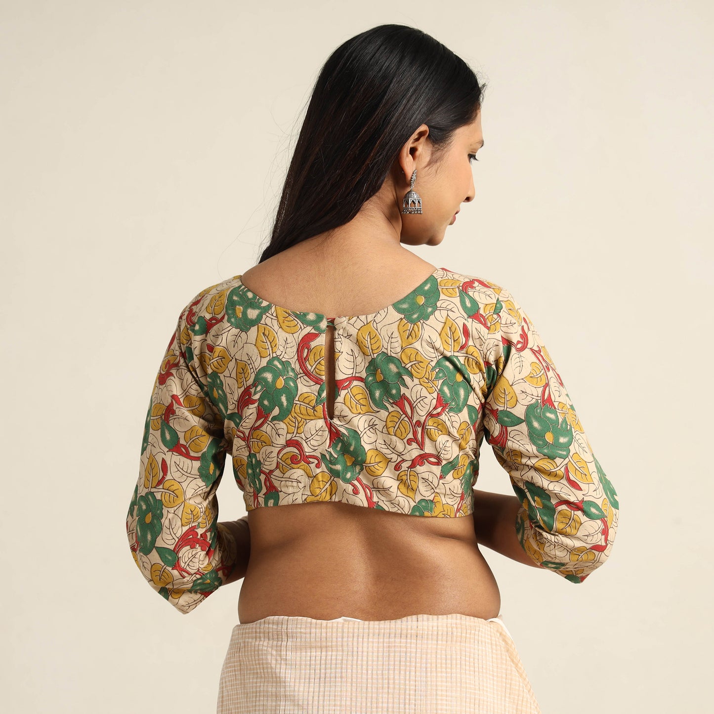 Multicolor - Kalamkari Printed Cotton Stitched Blouse 10