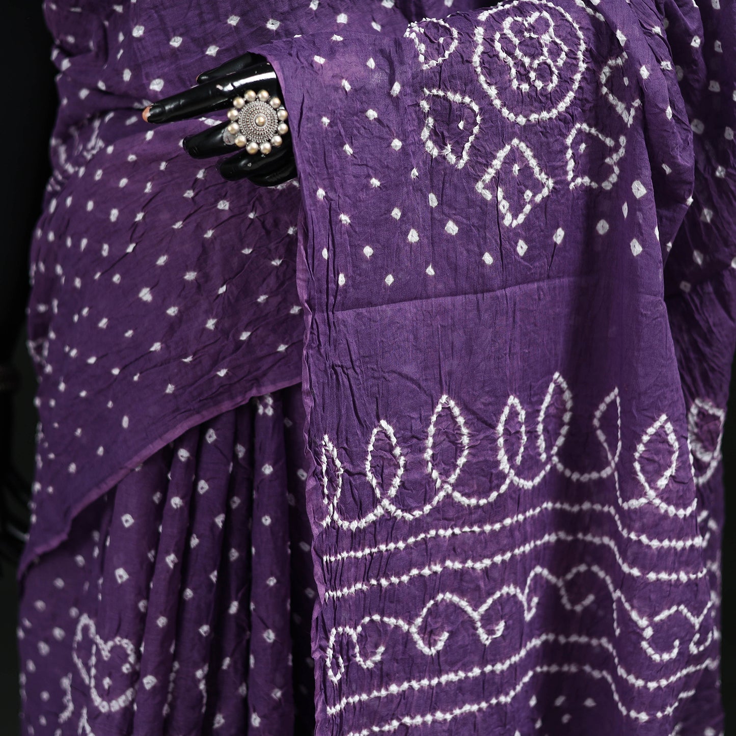 Kutch Bandhani Tie-Dye Cotton Saree 89