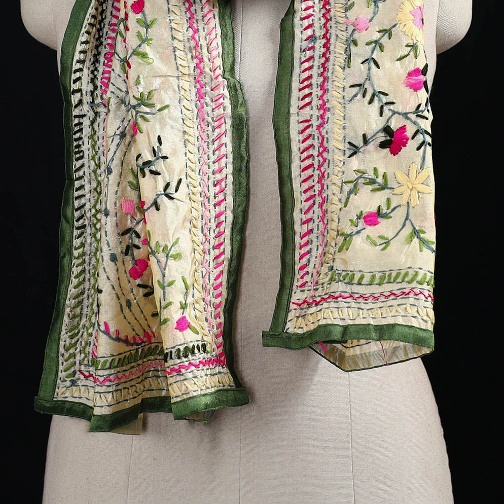 Ranihati Chanderi Silk Hand Embroidered Stole 136