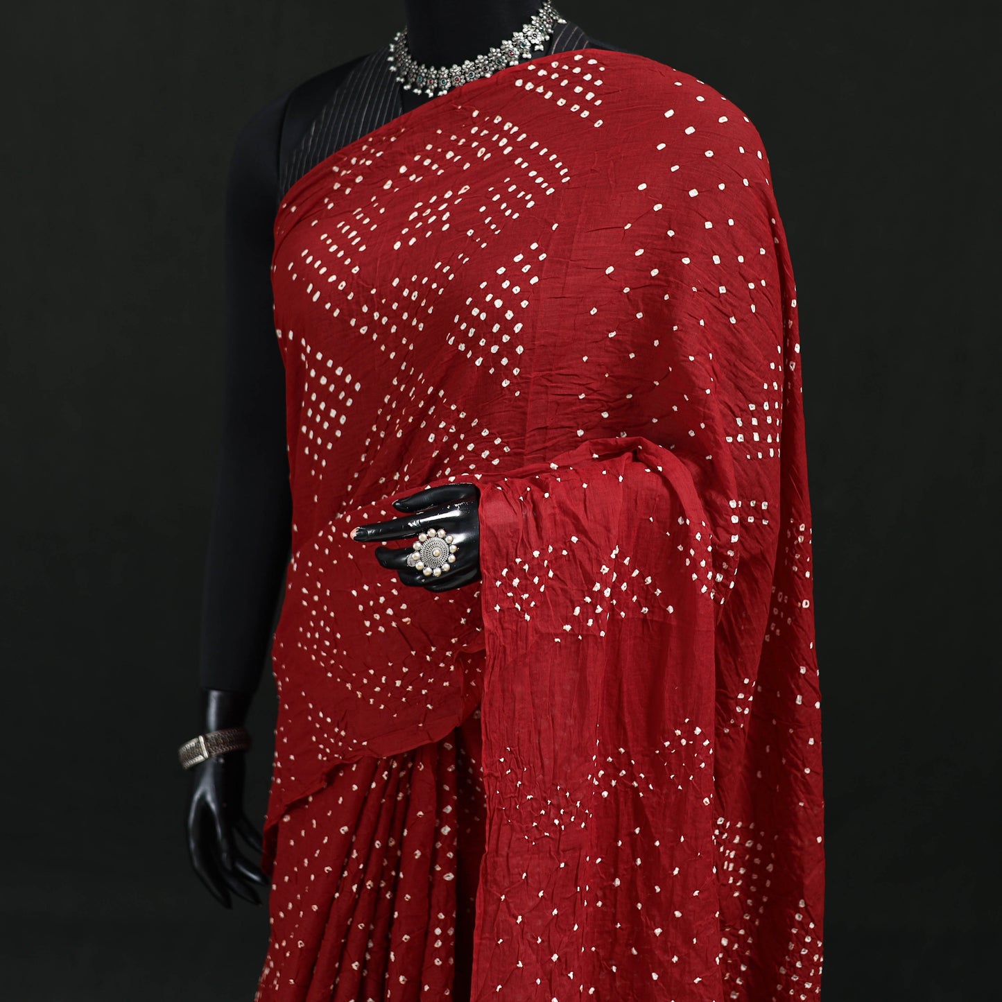 Kutch Bandhani Tie-Dye Cotton Saree 92