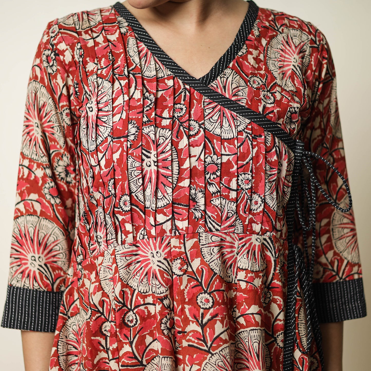 Buy Bagru Block Printed Cotton Angrakha Flared Dress 10 Online at iTokri.com