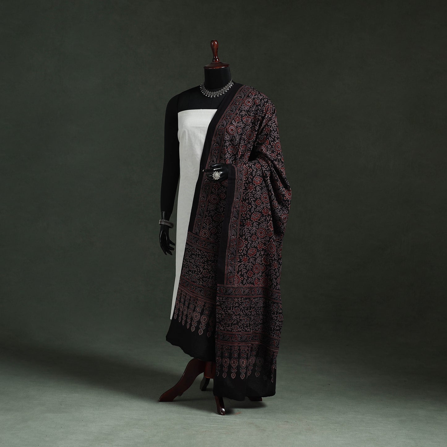 Pure Mul Cotton Kutch Hand Block Print Natural Dyed Ajrakh Dupatta 69