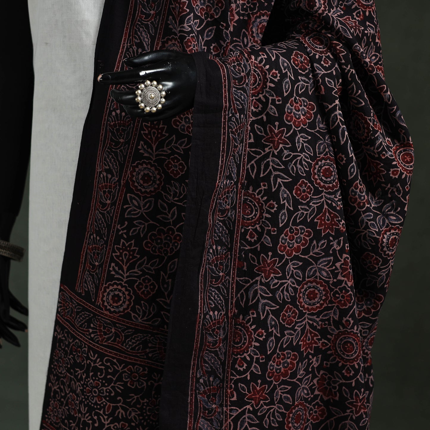 Pure Mul Cotton Kutch Hand Block Print Natural Dyed Ajrakh Dupatta 69