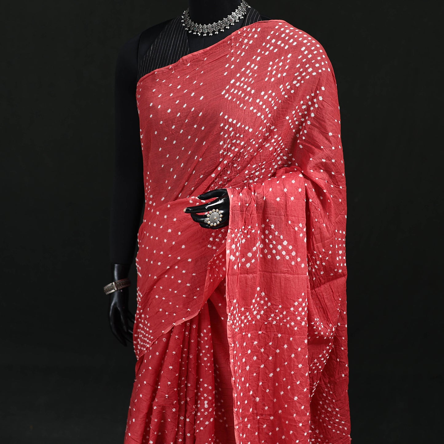 Kutch Bandhani Tie-Dye Cotton Saree 95