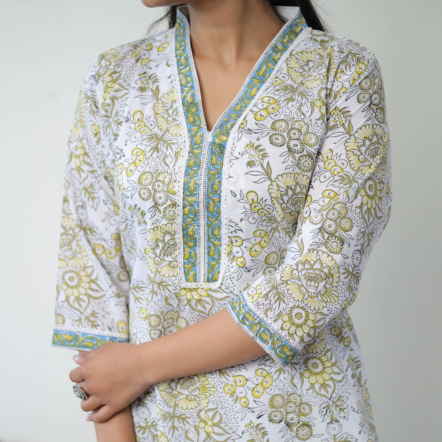 Multicolor - Block Print Cotton Straight Sanganeri Kurta 12