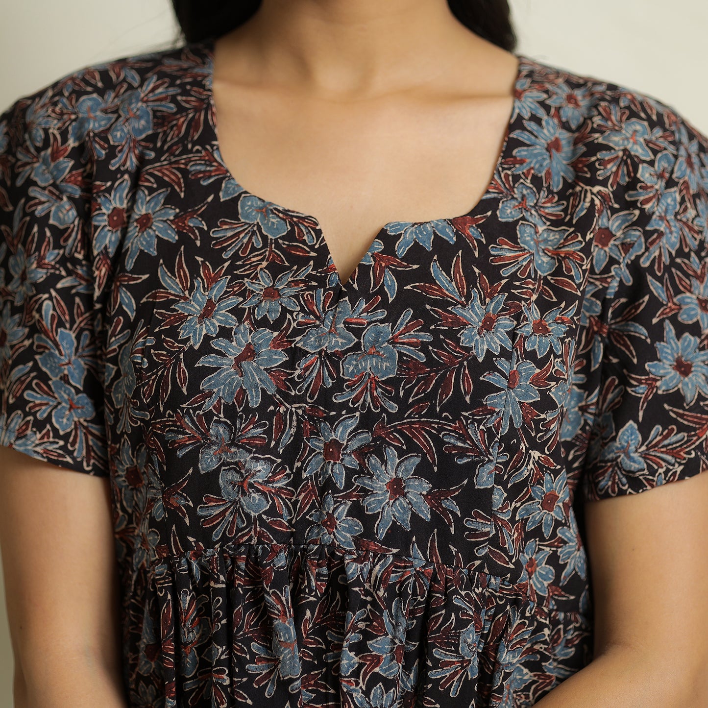 Black - Ajrakh Block Printed Cotton Crop Top 13