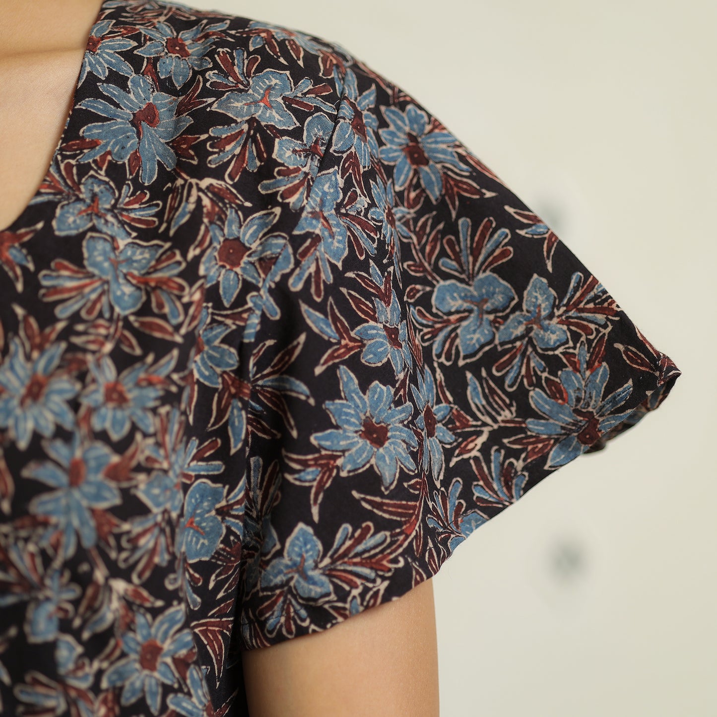 Black - Ajrakh Block Printed Cotton Crop Top 13