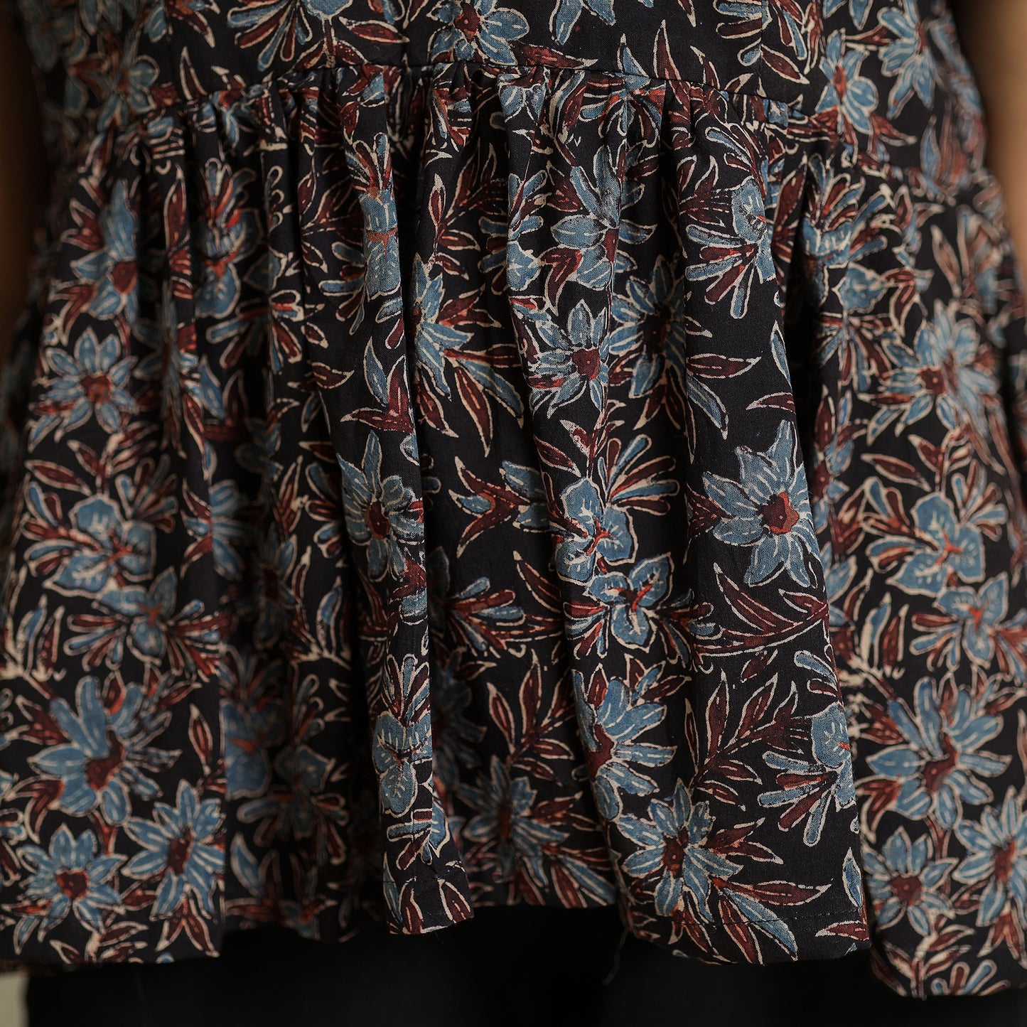 Black - Ajrakh Block Printed Cotton Crop Top 13