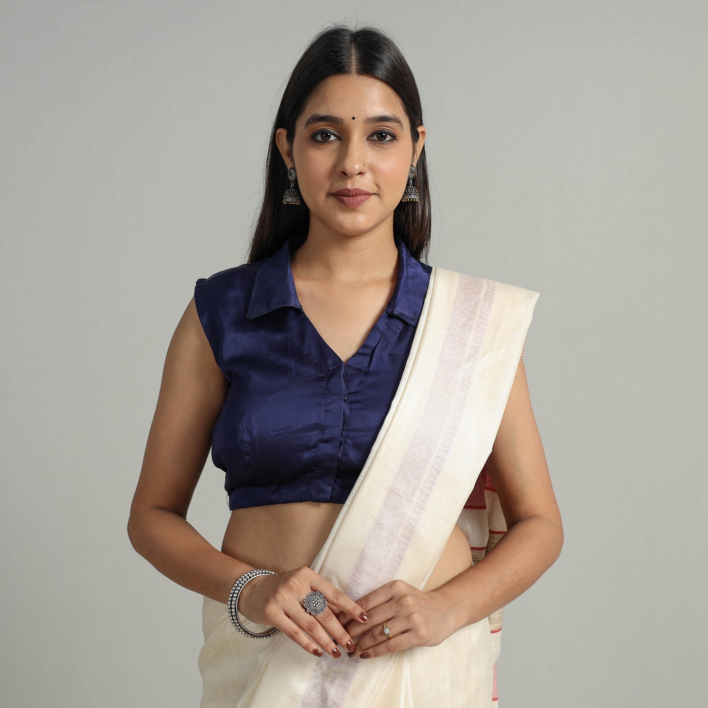 Buy Modal Silk Plain Stitched Blouse 05 Online at iTokri.com