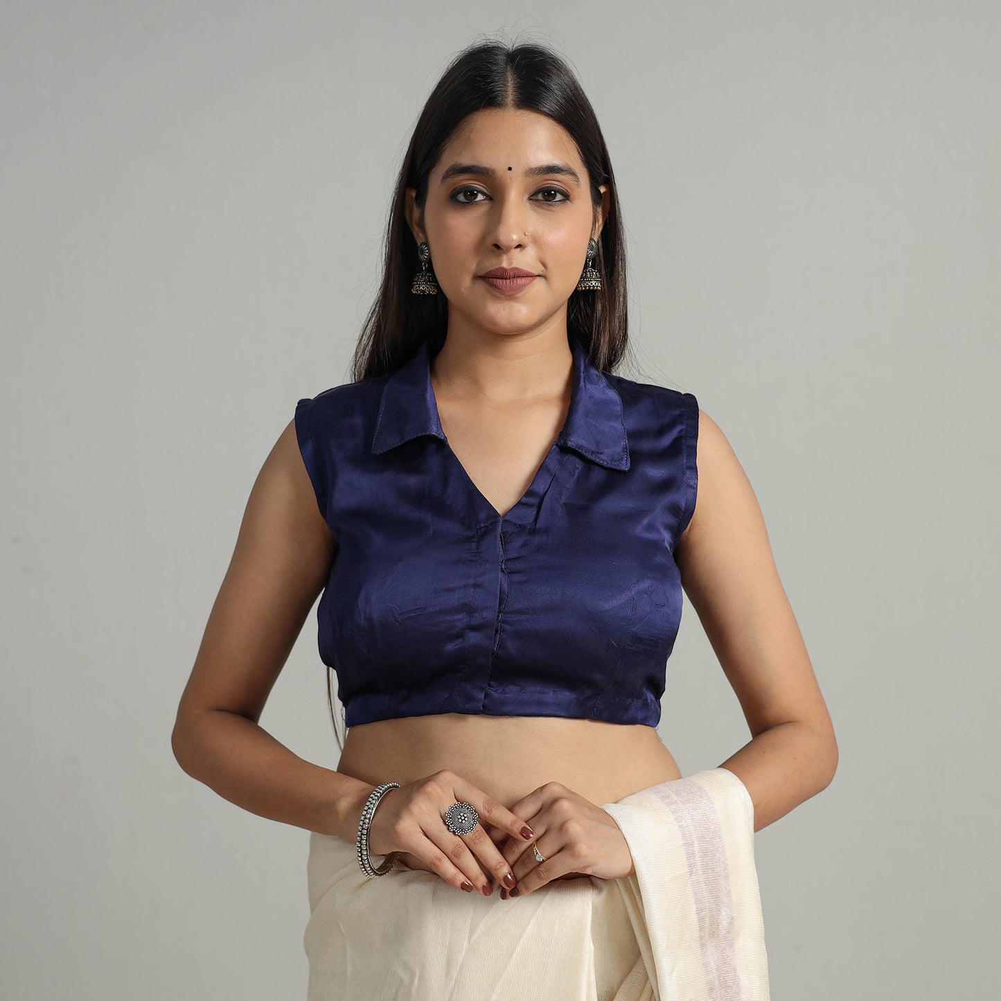 Buy Modal Silk Plain Stitched Blouse 05 Online at iTokri.com