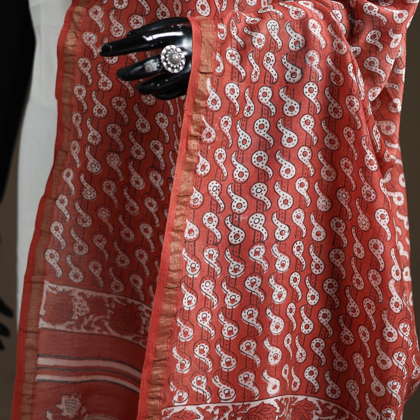 Akola Dabu Hand Block Print Chanderi Silk Handloom Dupatta 02