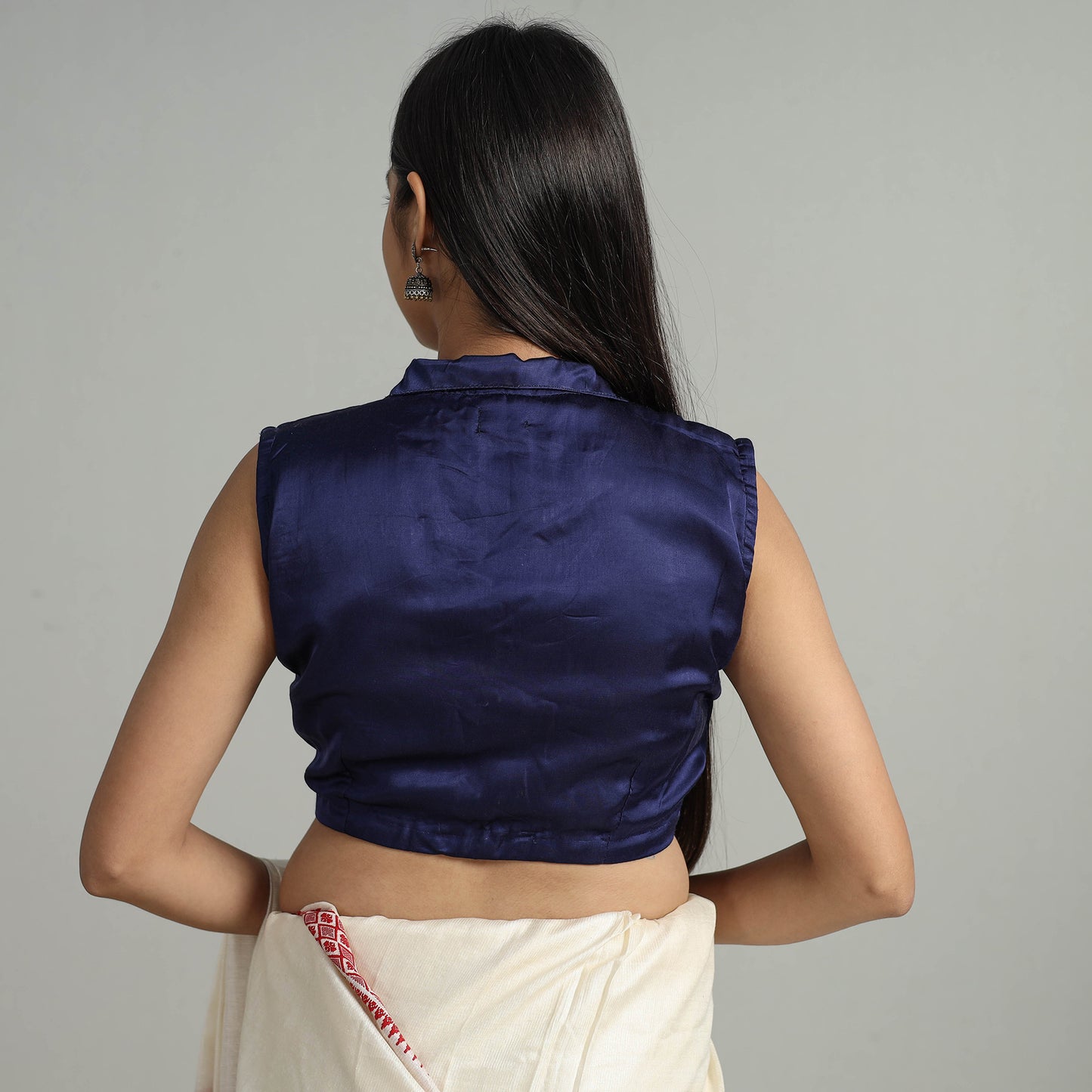 Buy Modal Silk Plain Stitched Blouse 05 Online at iTokri.com