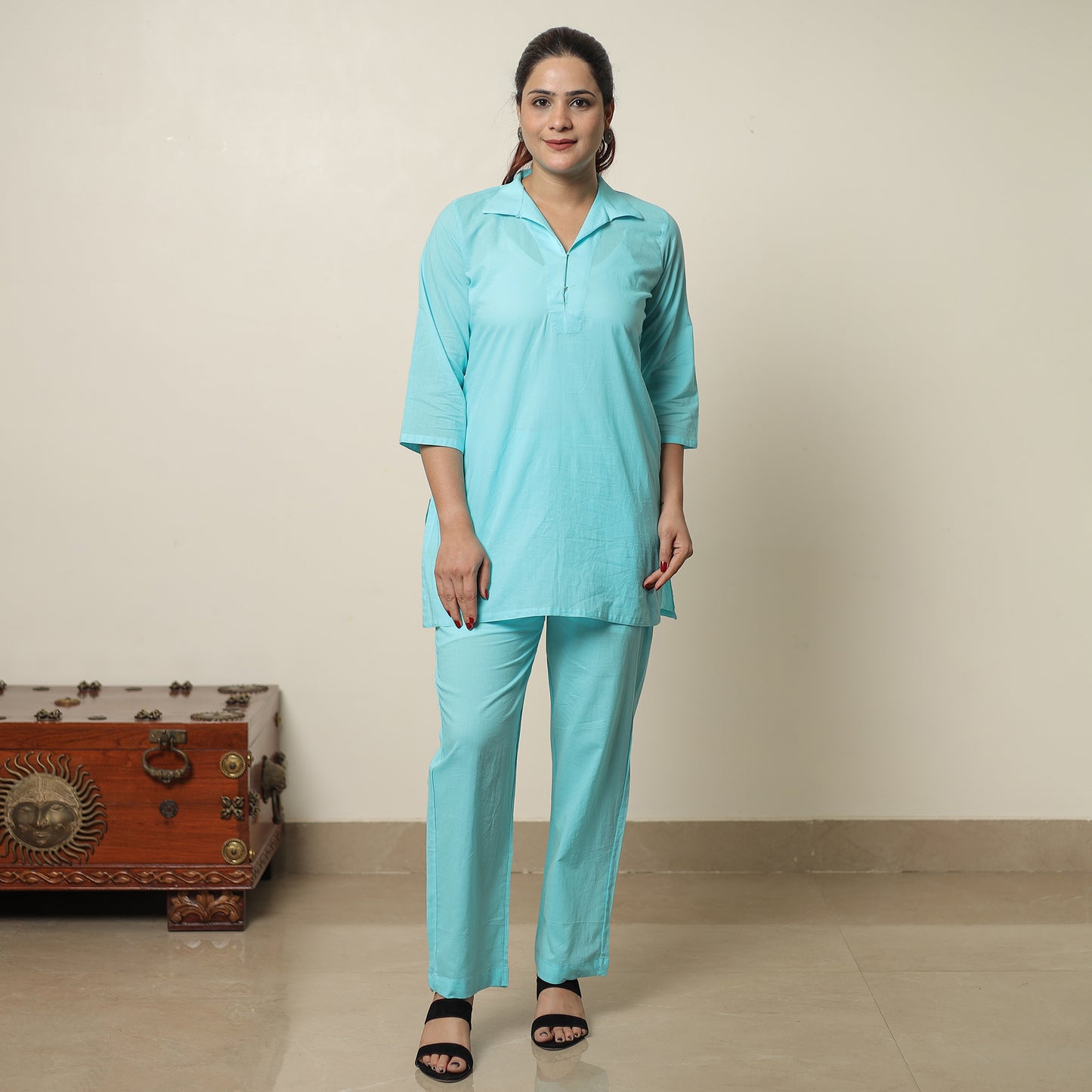 Plain Dyed Cotton Co-Ord Set 05