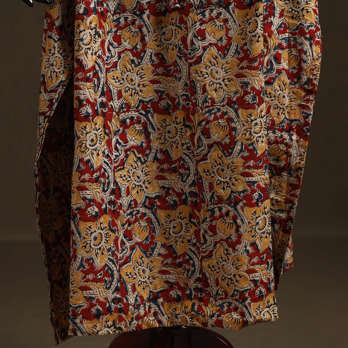 Natural Dyed Hand Block Kalamkari Print Patchwork Cotton Kaftan (Long) 72