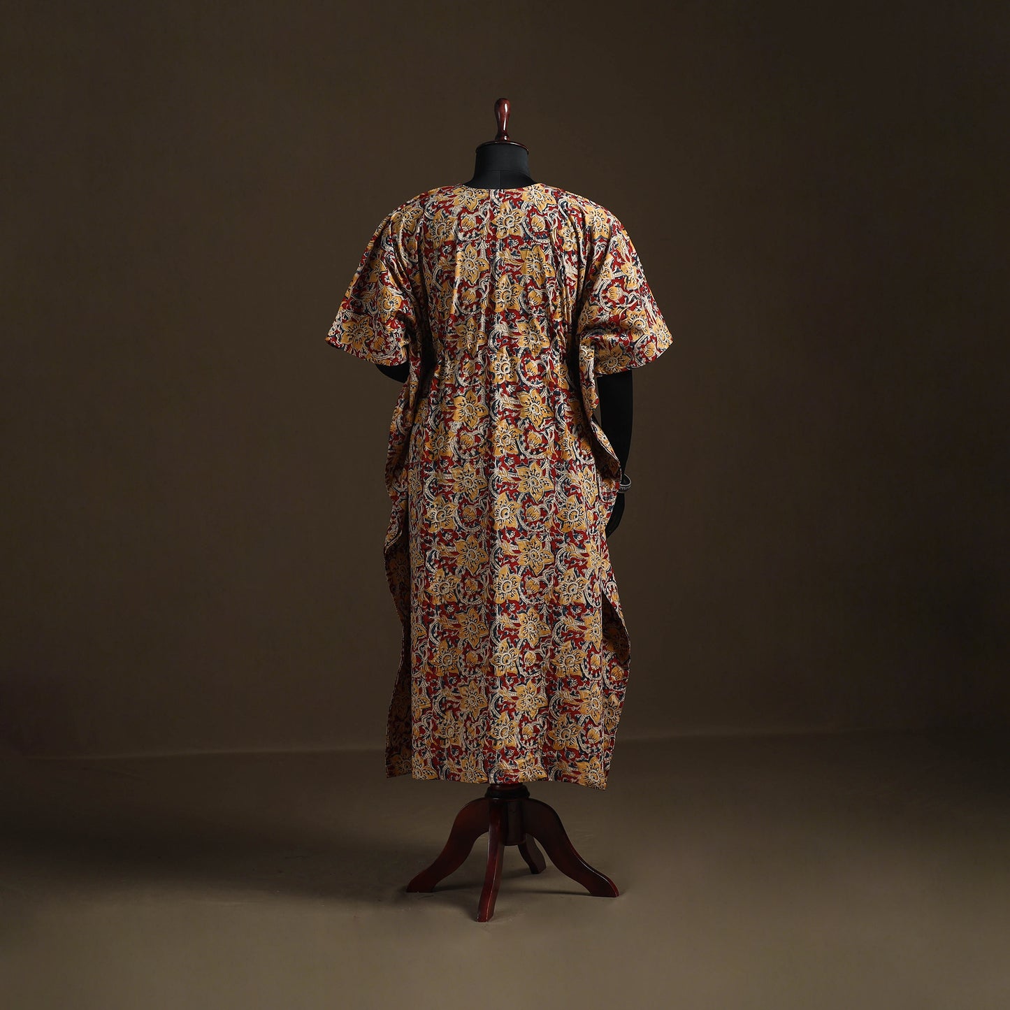 Natural Dyed Hand Block Kalamkari Print Patchwork Cotton Kaftan (Long) 72