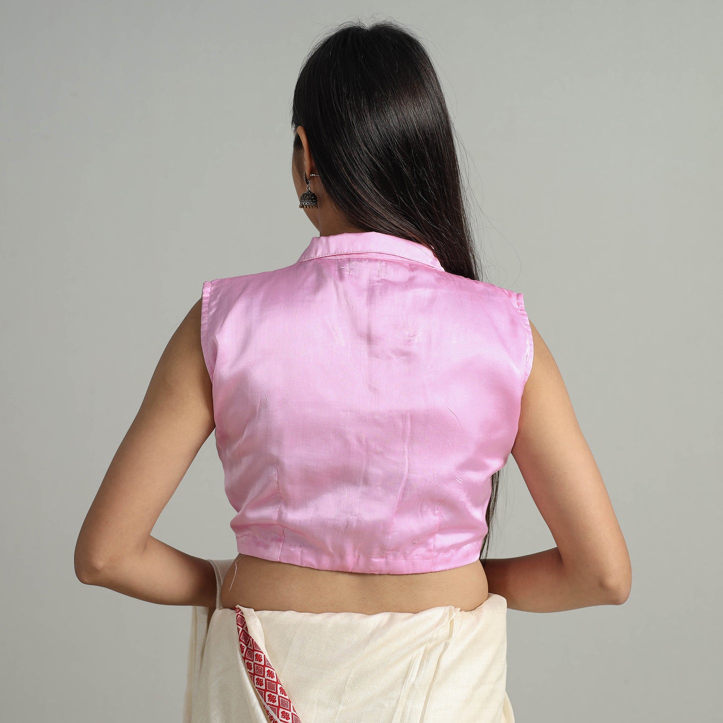Buy Modal Silk Plain Stitched Blouse 08 Online at iTokri.com