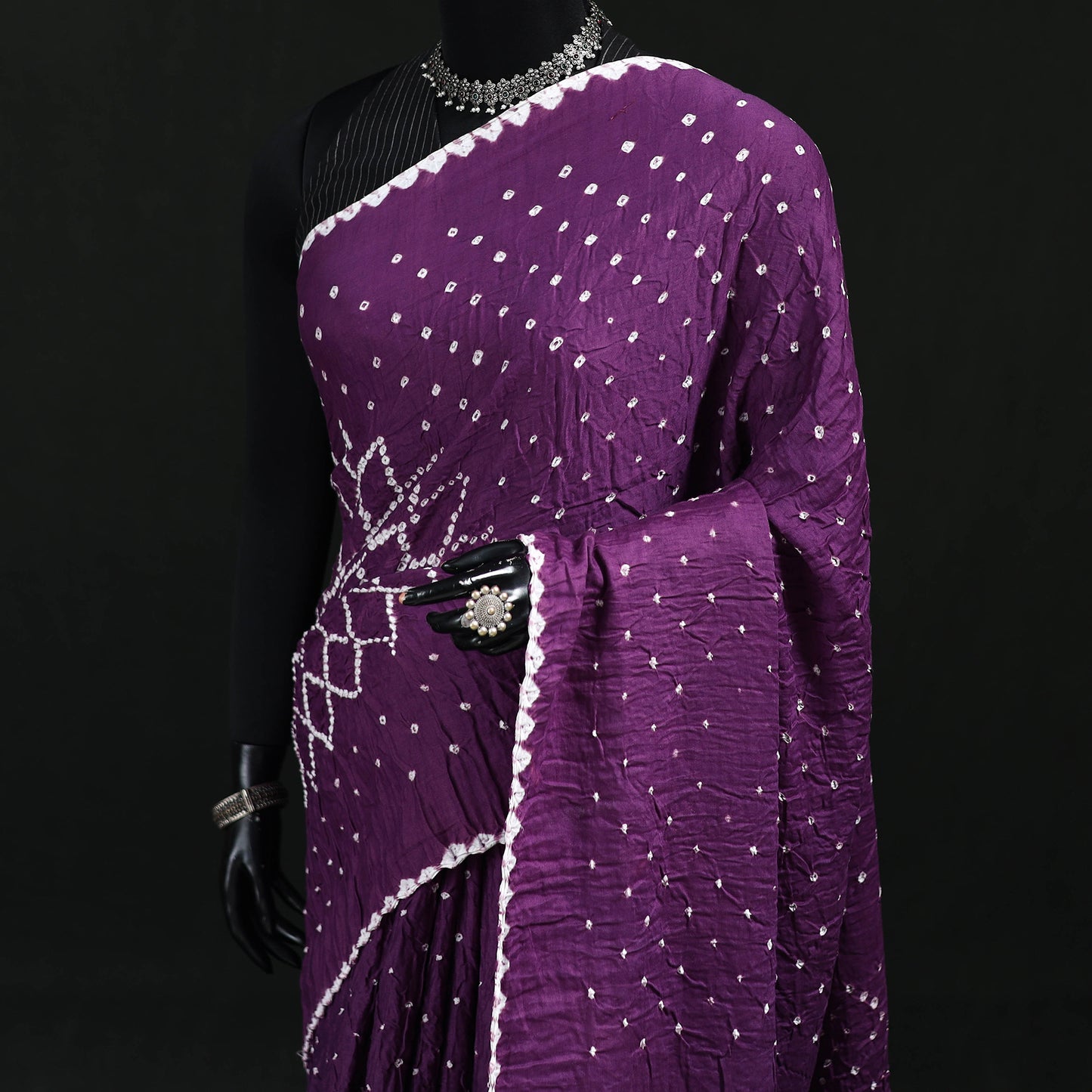 Kutch Bandhani Tie-Dye Cotton Saree 101