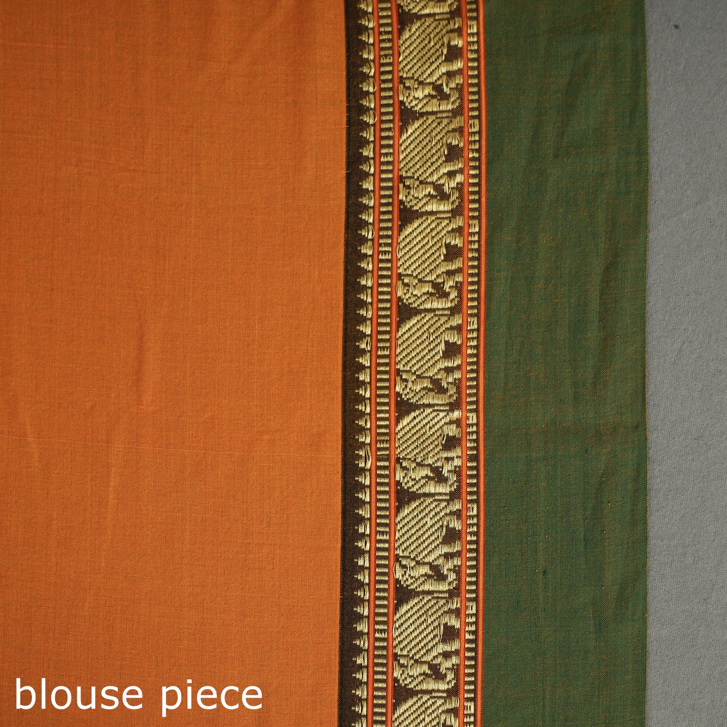 Orange - Dharwad Mercerised Cotton Saree with Thread Border 28