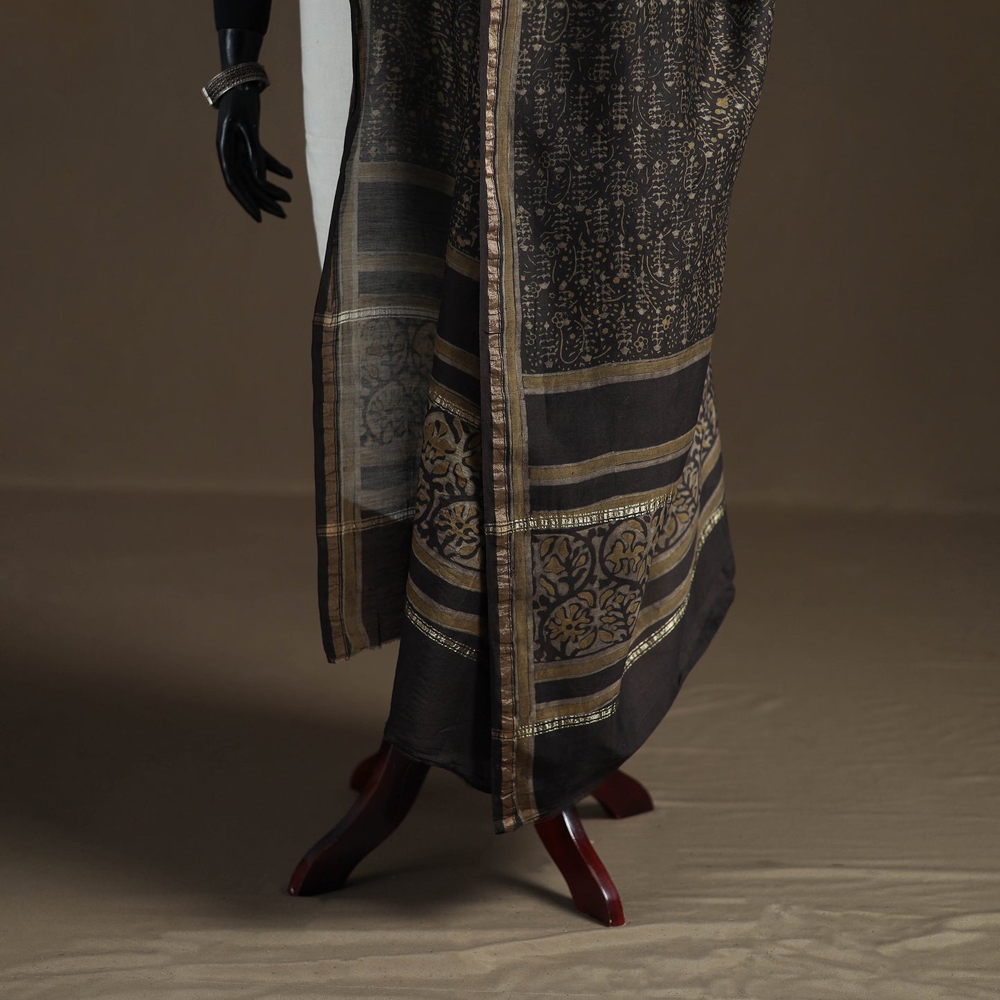 Akola Dabu Hand Block Print Chanderi Silk Handloom Dupatta 12
