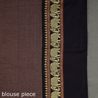 Brown - Dharwad Mercerised Cotton Saree with Thread Border 29